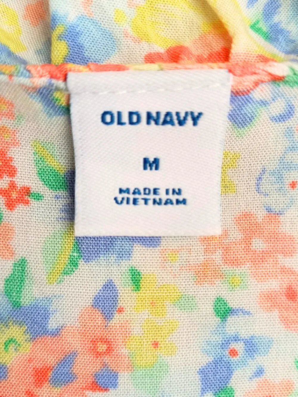 Old Navy Floral Wrap Top - Short Sleeve V-Neck Tie Waist Blouse Size M